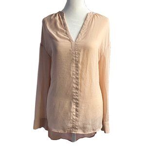 H&M Nude High-Low Longsleeve Blouse